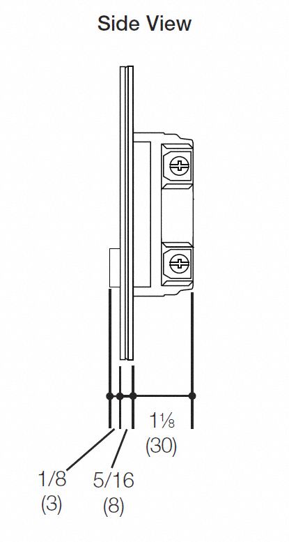 LUTRON Wall Switch Box Hard Wired Vacancy Sensor, 900 sq ft Passive