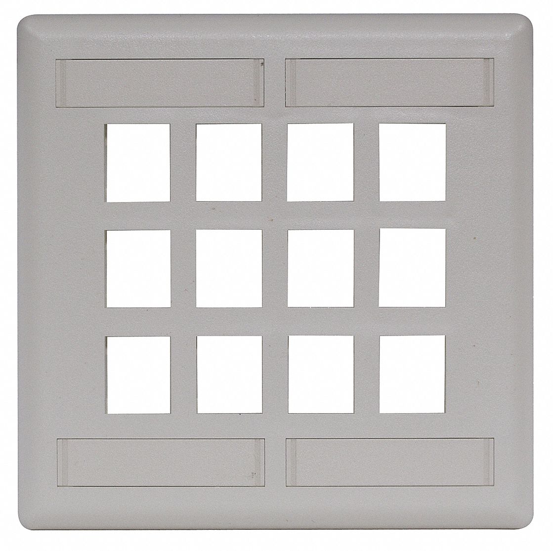 Wall Plate: Office White, 1 Gang, 12 Port, Flat Module, Plastic, Vertical