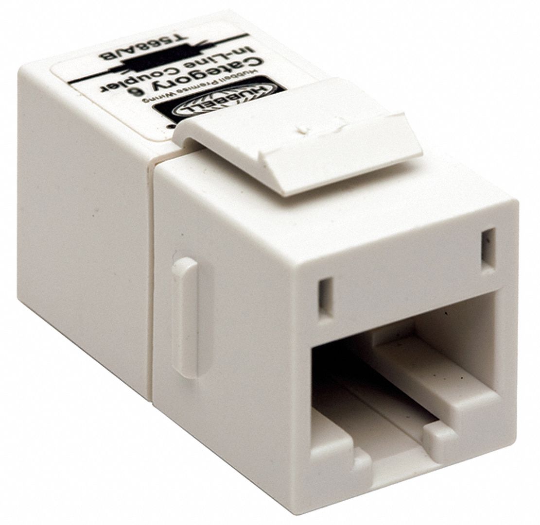 KEYSTONE JACK, COUPLER, CATEGORY COUPLERS, 1 PORT, WHITE, 6, COPPER, WHITE