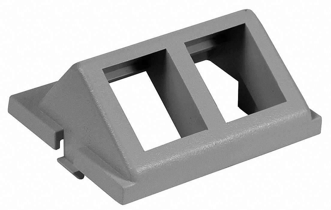 Audio/Video Module: 1.5-Unit 2-Port Keystone, Angled Module, Gray