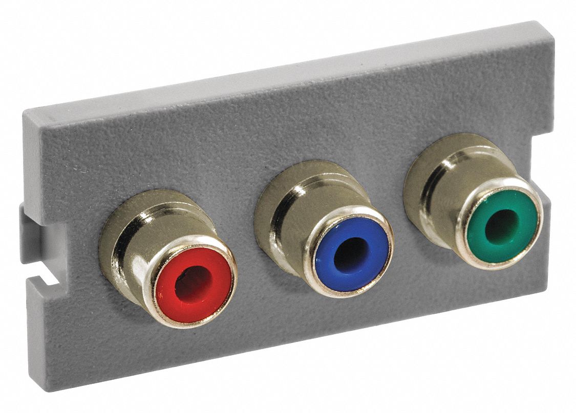 Audio/Video Module: 3 Port, With RCA, Gray