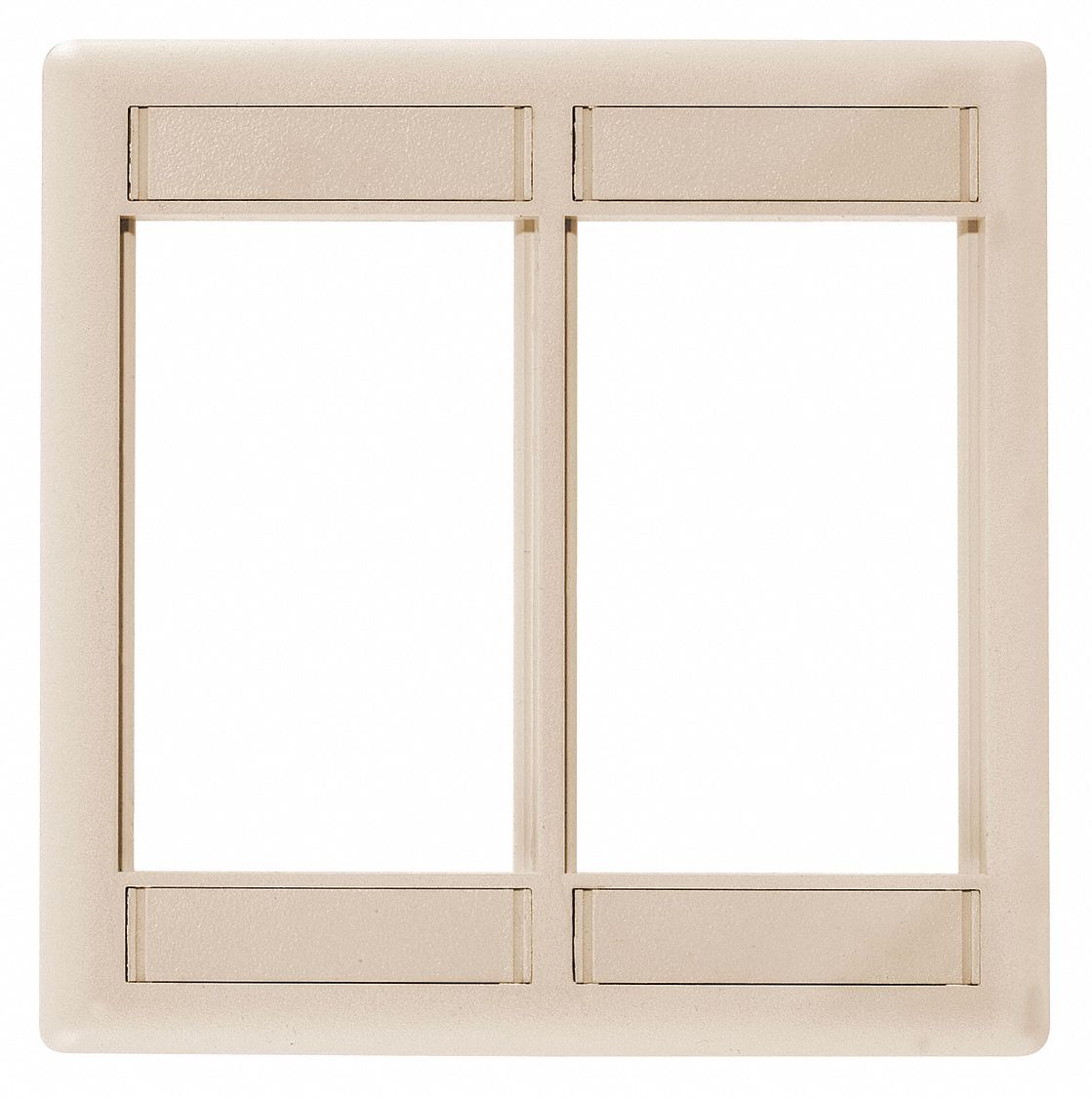 Wall Plate: 2 Gang, Flat Module, Almond, Plastic