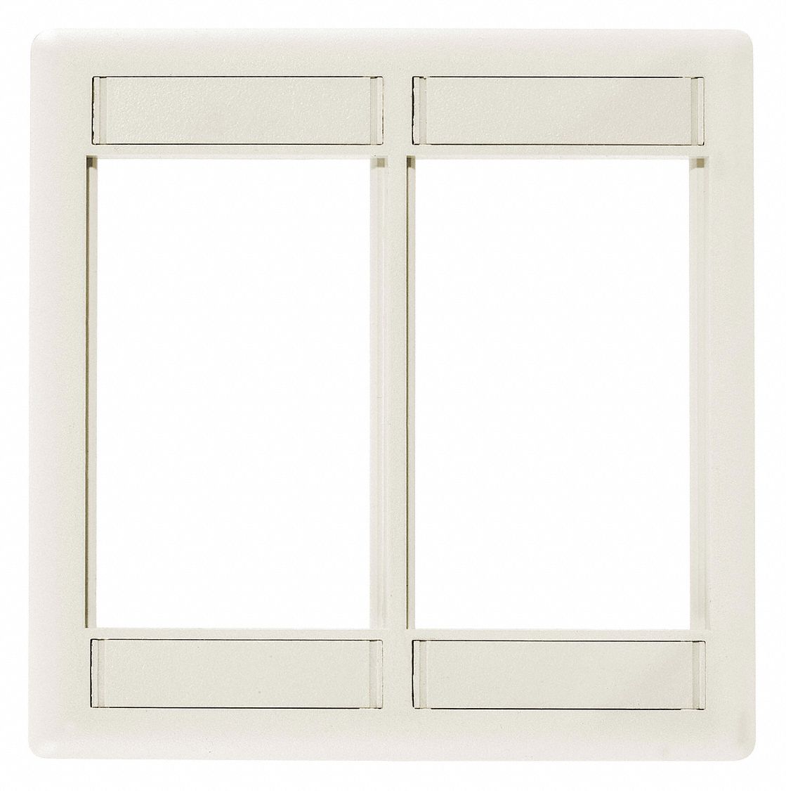 Wall Plate: 2 Gang, Flat Module, Office White, Plastic