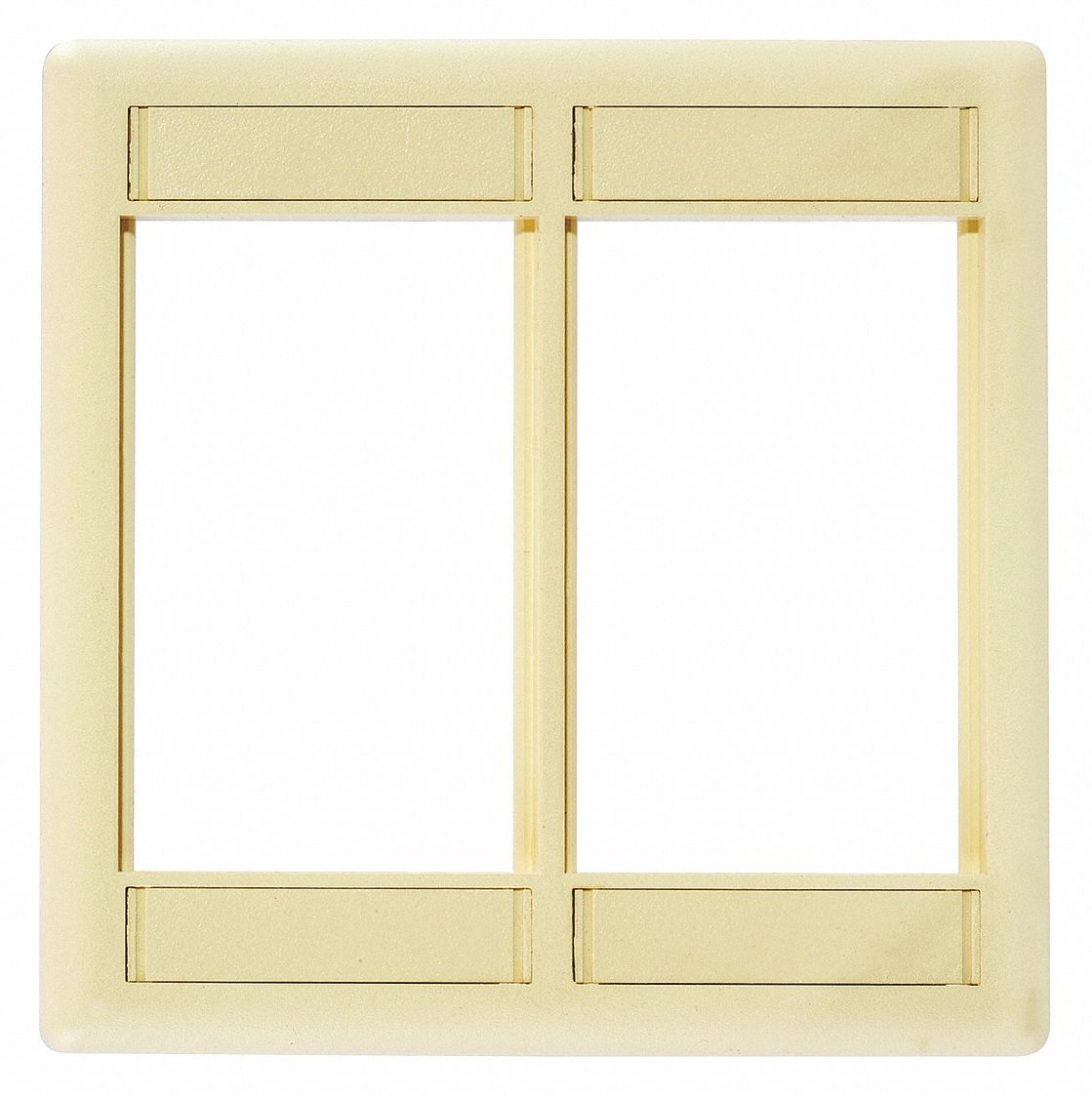 Wall Plate: 2 Gang, Flat Module, White, Plastic