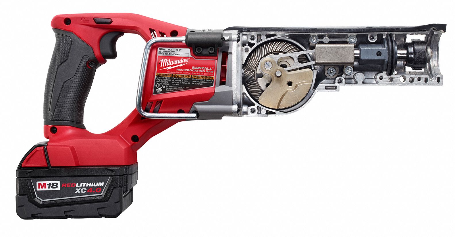 MILWAUKEE FullSize, Reciprocating Saw, 1 1/8 in Stroke Length, 3,000