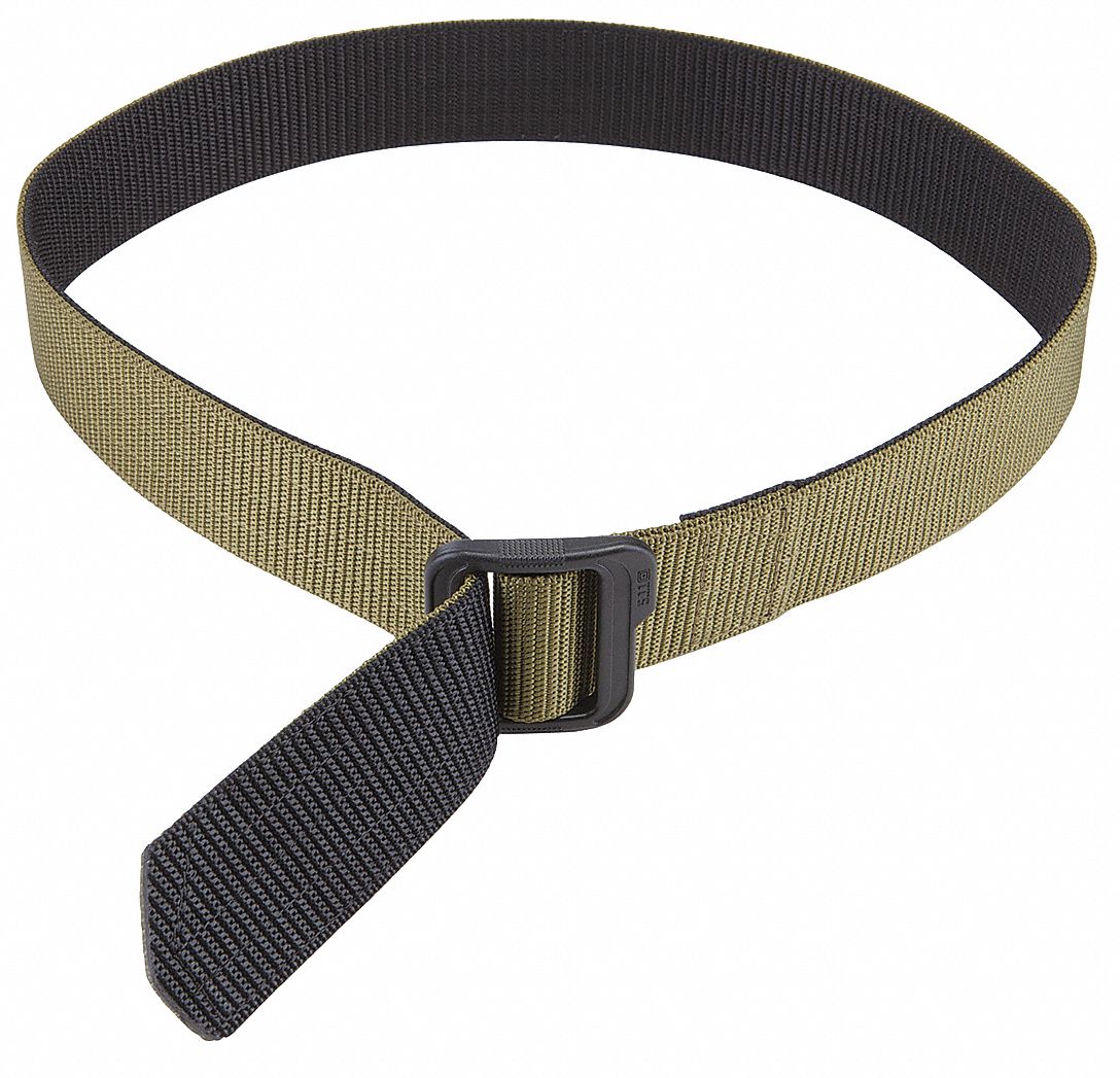 5.11 TACTICAL Double Duty TDU Belt, Nylon, TDU Green, Width 1 3/4 in
