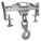 FORKLIFT LIFTING HOOK, DOUBLE FORK FORK POCKETS, 23 IN X 22½ IN, FIXED BOOM
