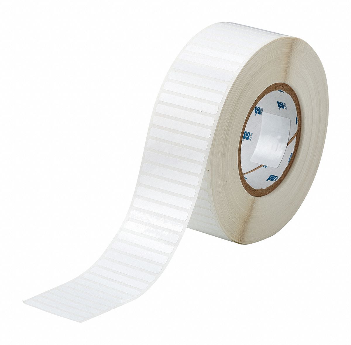 Pre-Cut Label Stock Roll: 1/4 in x 2 in, Acrylic, Aggressive Adhesive/Permanent Adhesive