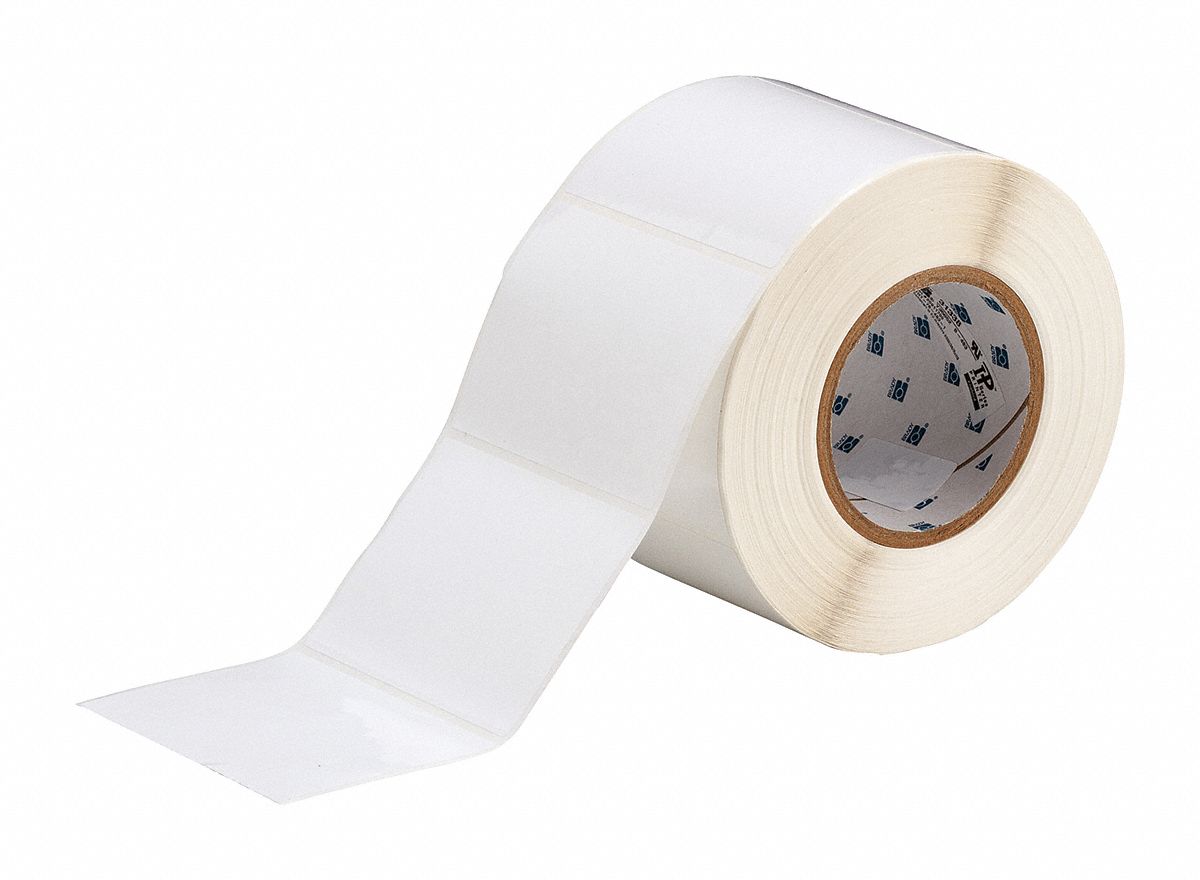 Pre-Cut Label Stock Roll: 3 in x 4 in, Rubber, Aggressive Adhesive/Permanent Adhesive, 1, 000 Labels