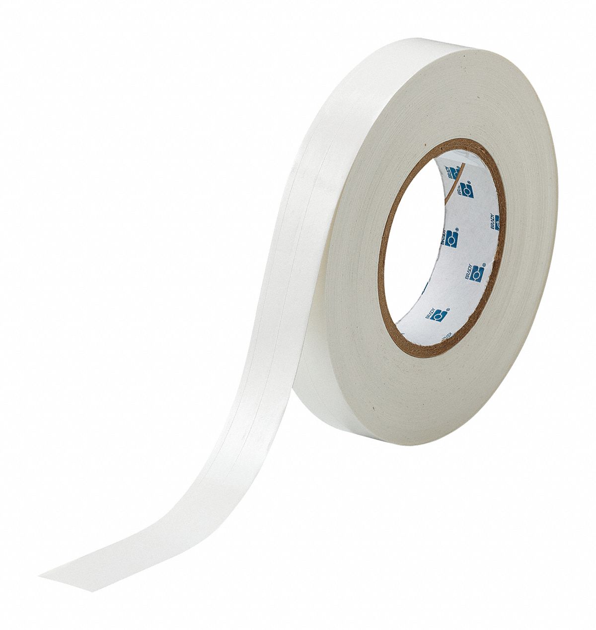 Continuous Label Stock: 3/8 in x 165 ft, Vinyl, White (Semi-Gloss), Indoor