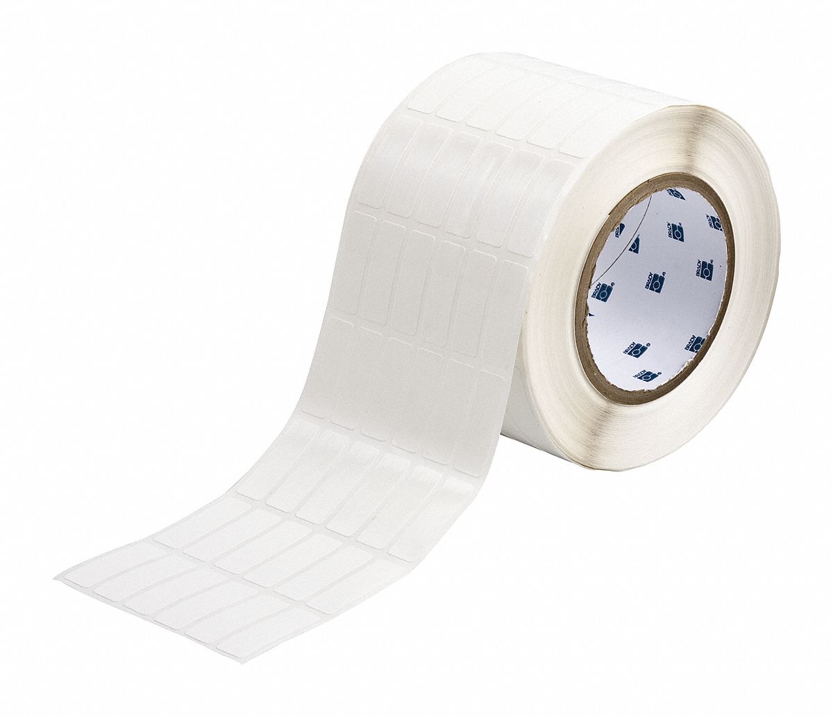 Pre-Cut Label Stock Roll: 1 7/16 in x 1/2 in, Rubber, Removable Adhesive, 5, 000 Labels, Removable