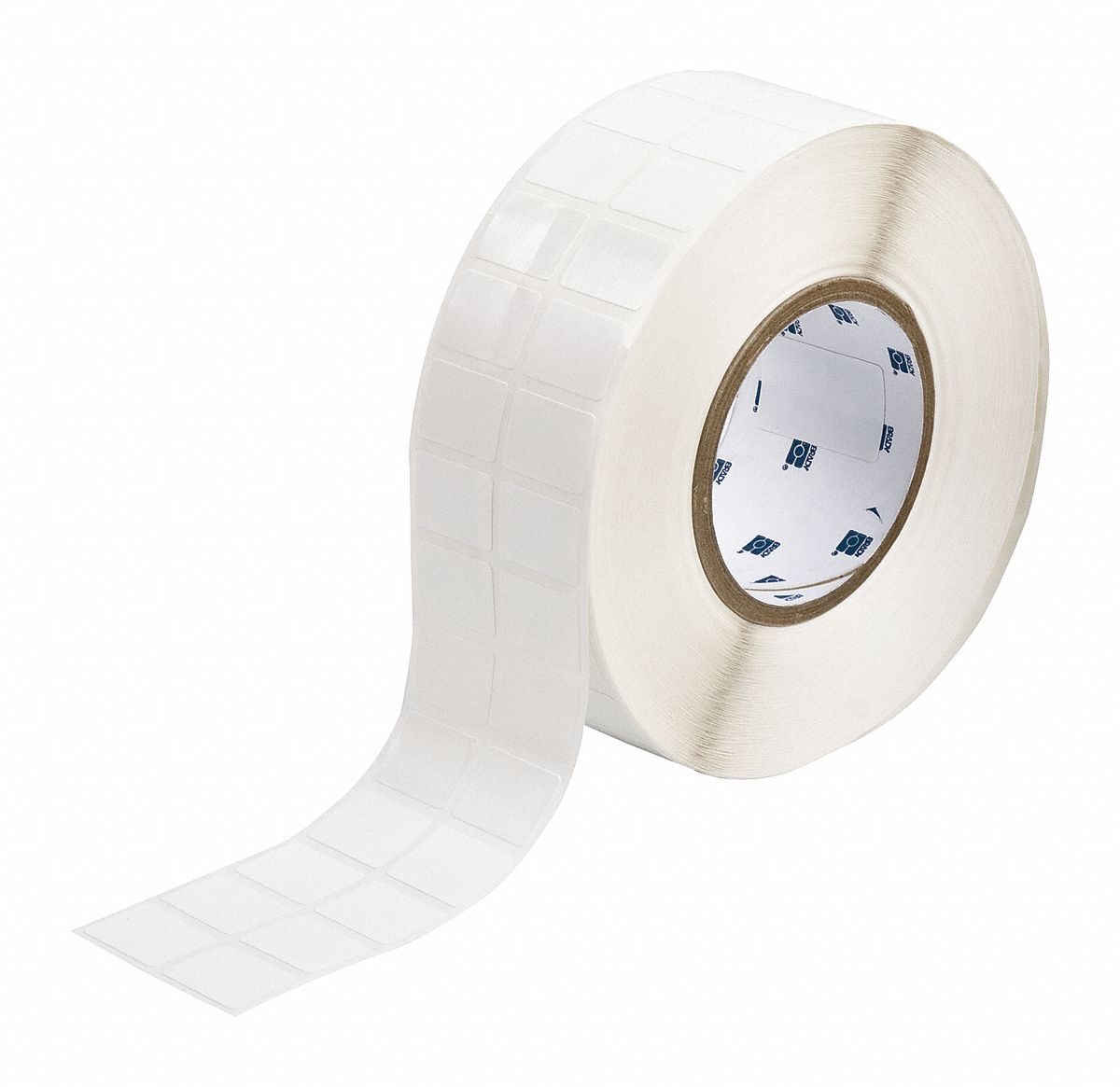 Pre-Cut Label Stock Roll: 1 in x 3/4 in, Rubber, Removable Adhesive, 5, 000 Labels, Removable