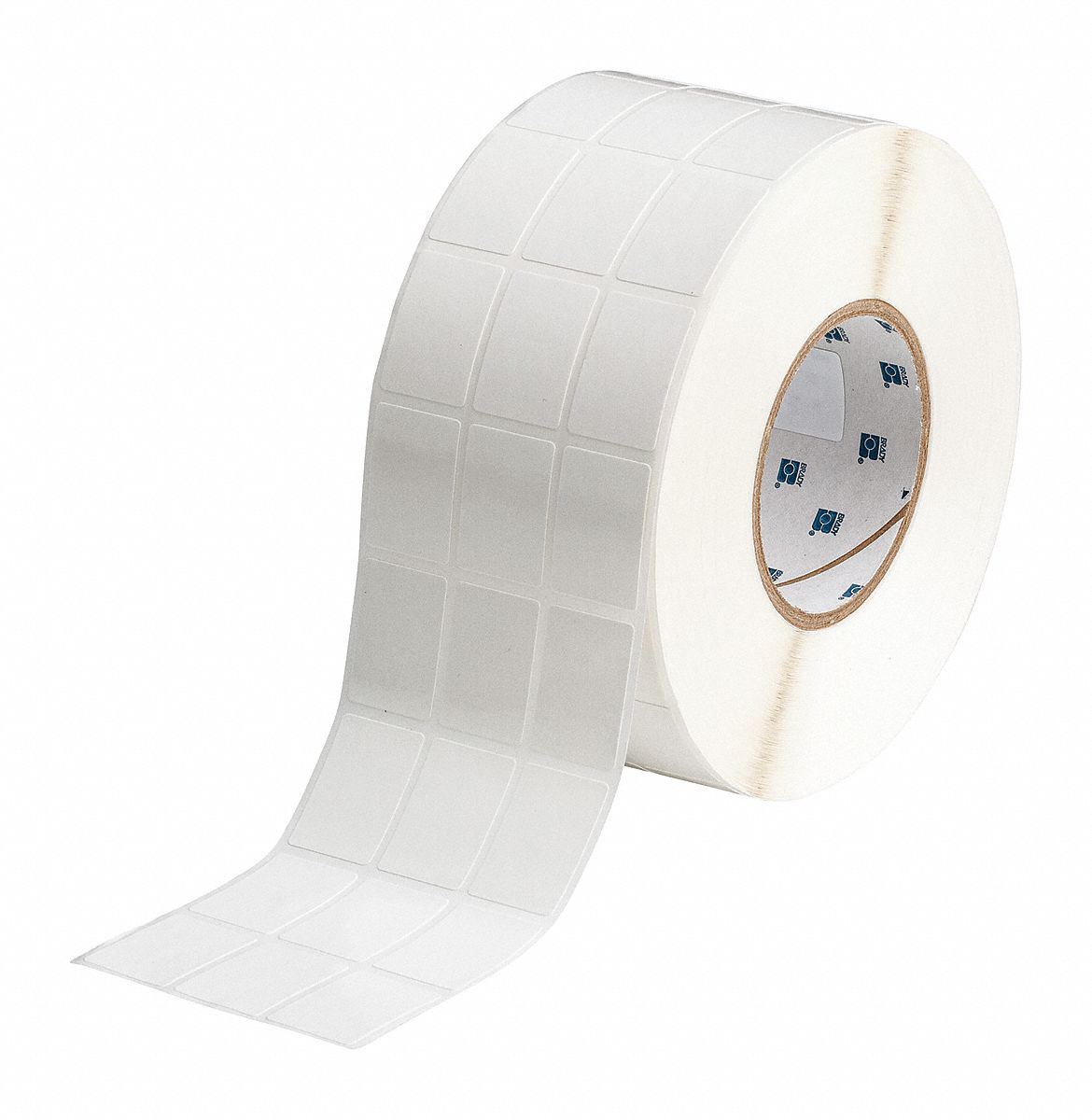 Pre-Cut Label Stock Roll: 1 7/16 in x 1 in, Rubber, Removable Adhesive, 5, 000 Labels, Removable