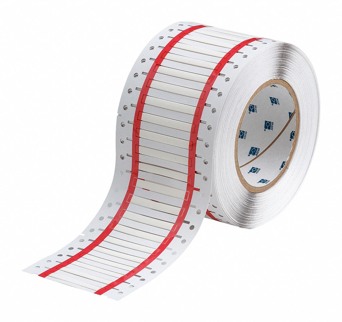 Sleeve Label: 1/8 in x 2 in, Polyolefin, White (Matte), For 16 AWG to 20 AWG Wire Gauge