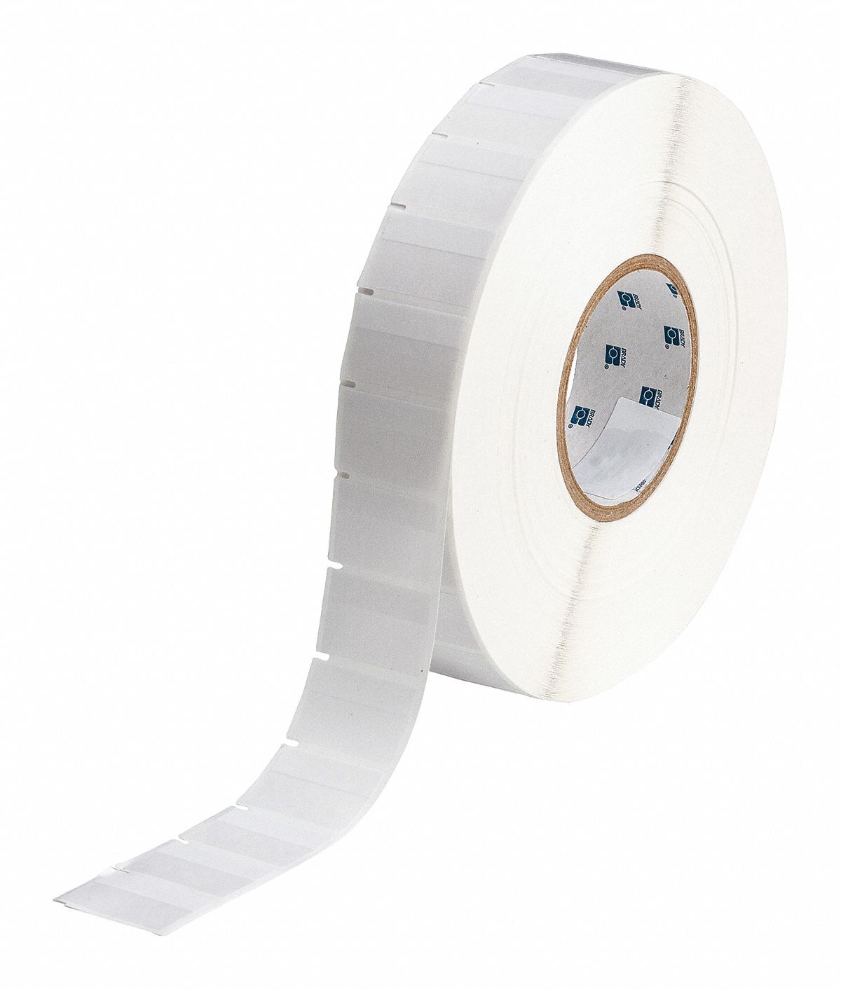 Wraparound Label: 1 in x 1 1/2 in, Vinyl, White (Matte), For 8 AWG to 4 AWG Wire Gauge
