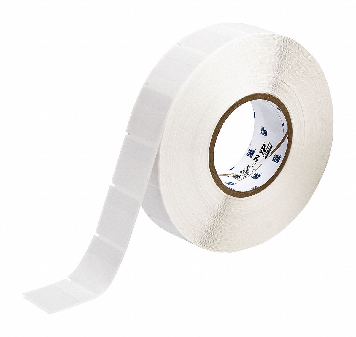 Wraparound Label: 1 1/2 in x 1 1/2 in, Vinyl, White (Matte), For 8 AWG to 4 AWG Wire Gauge