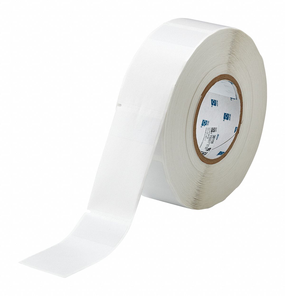 Wraparound Label: 3 3/4 in x 2 in, Vinyl, White (Matte), For 16 AWG to 10 AWG Wire Gauge