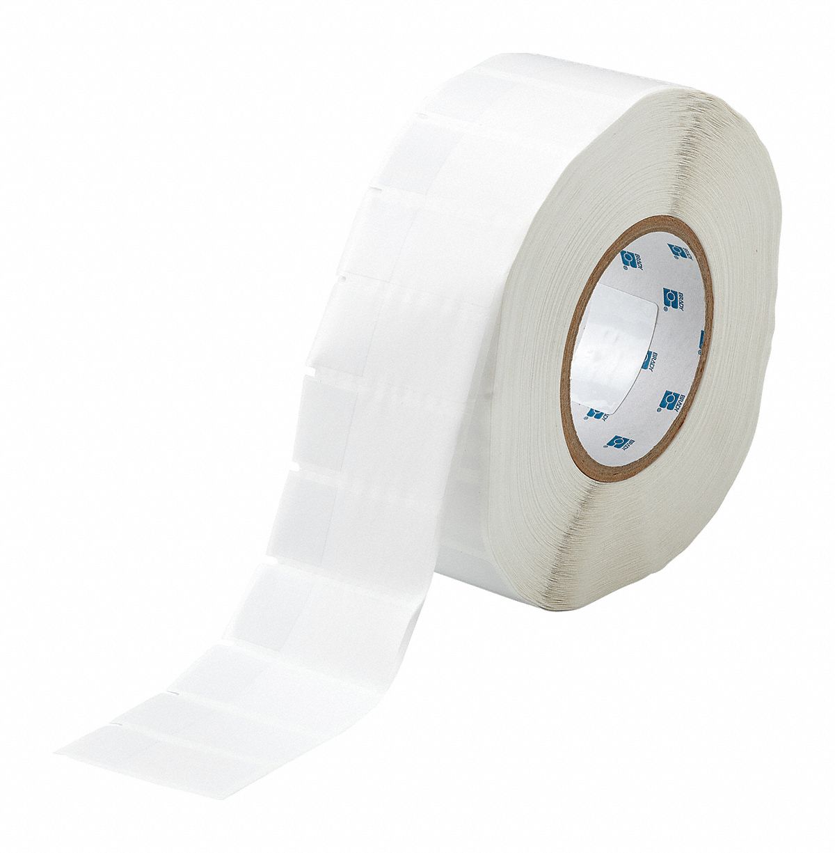 Wraparound Label: 2 1/4 in x 1 in, Vinyl, White (Matte), For 6 AWG to 1 AWG Wire Gauge