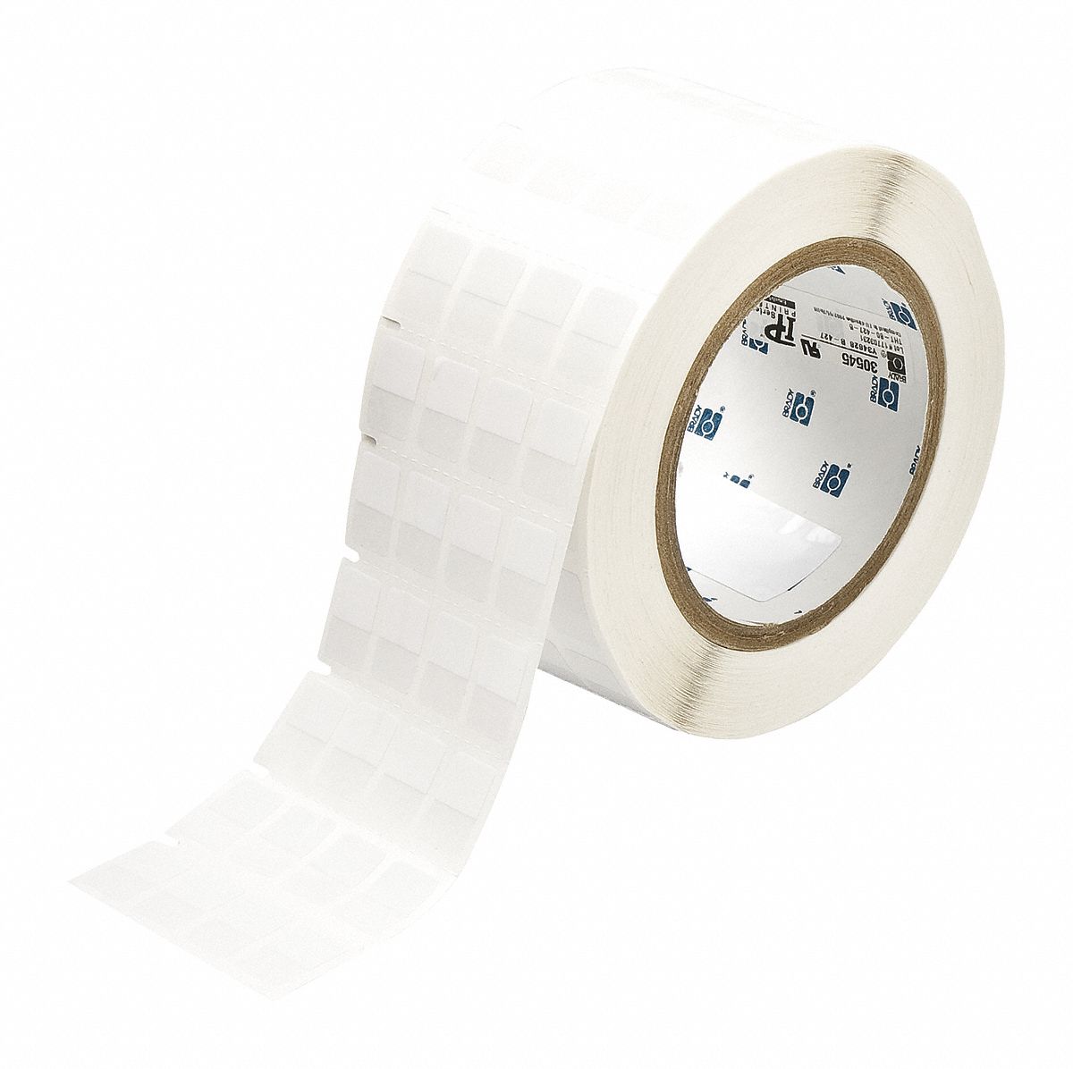 Wraparound Label: 3/4 in x 1/2 in, Vinyl, White (Matte), For 12 AWG to 8 AWG Wire Gauge