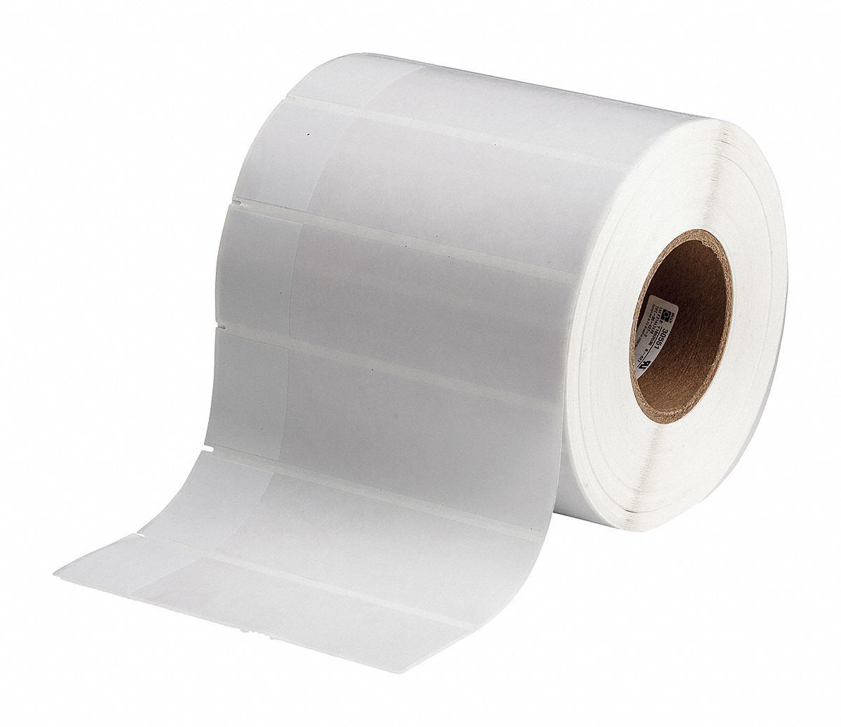 Wraparound Label: 2 in x 7 in, Vinyl, White (Matte), For 12 AWG to 8 AWG Wire Gauge