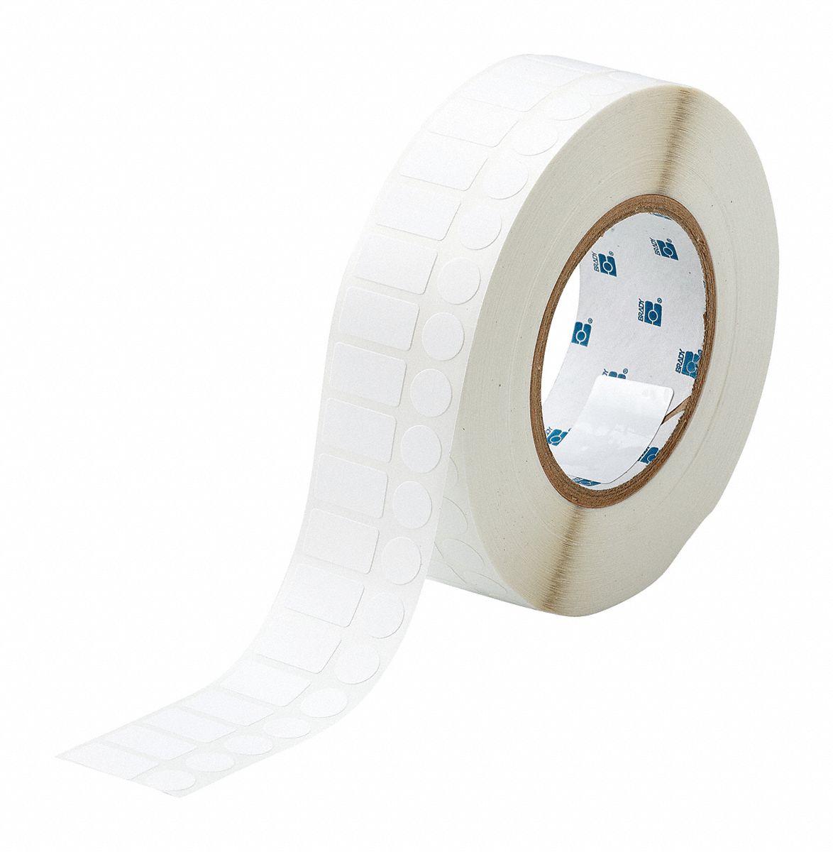 Pre-Cut Label Stock Roll: 1/2 in x 29/32 in, Nylon, White, 3, 000 Labels Included