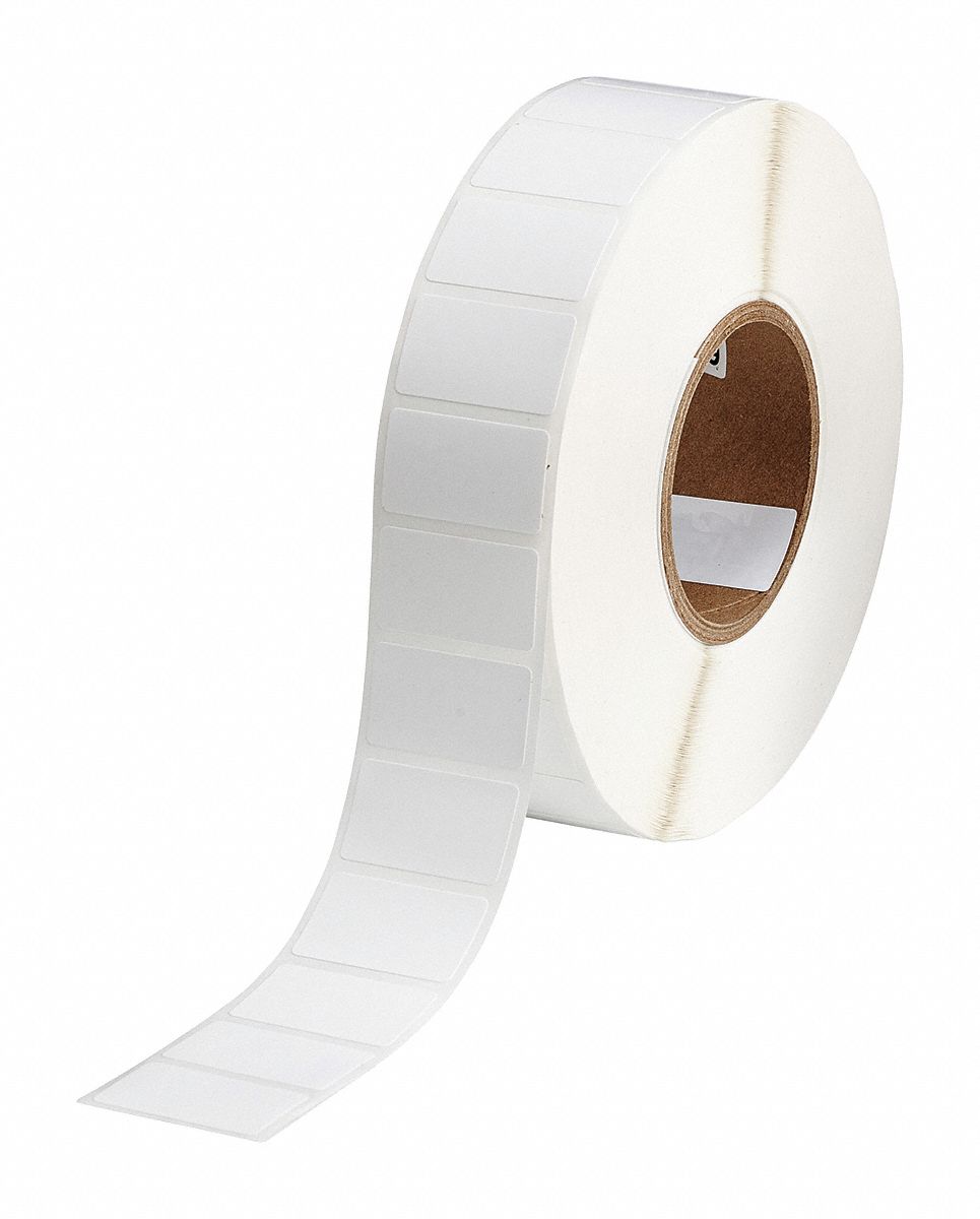 Wraparound Label: 1 in x 1 3/4 in, Nylon, Black on White, For 24 AWG to 20 AWG Wire Gauge