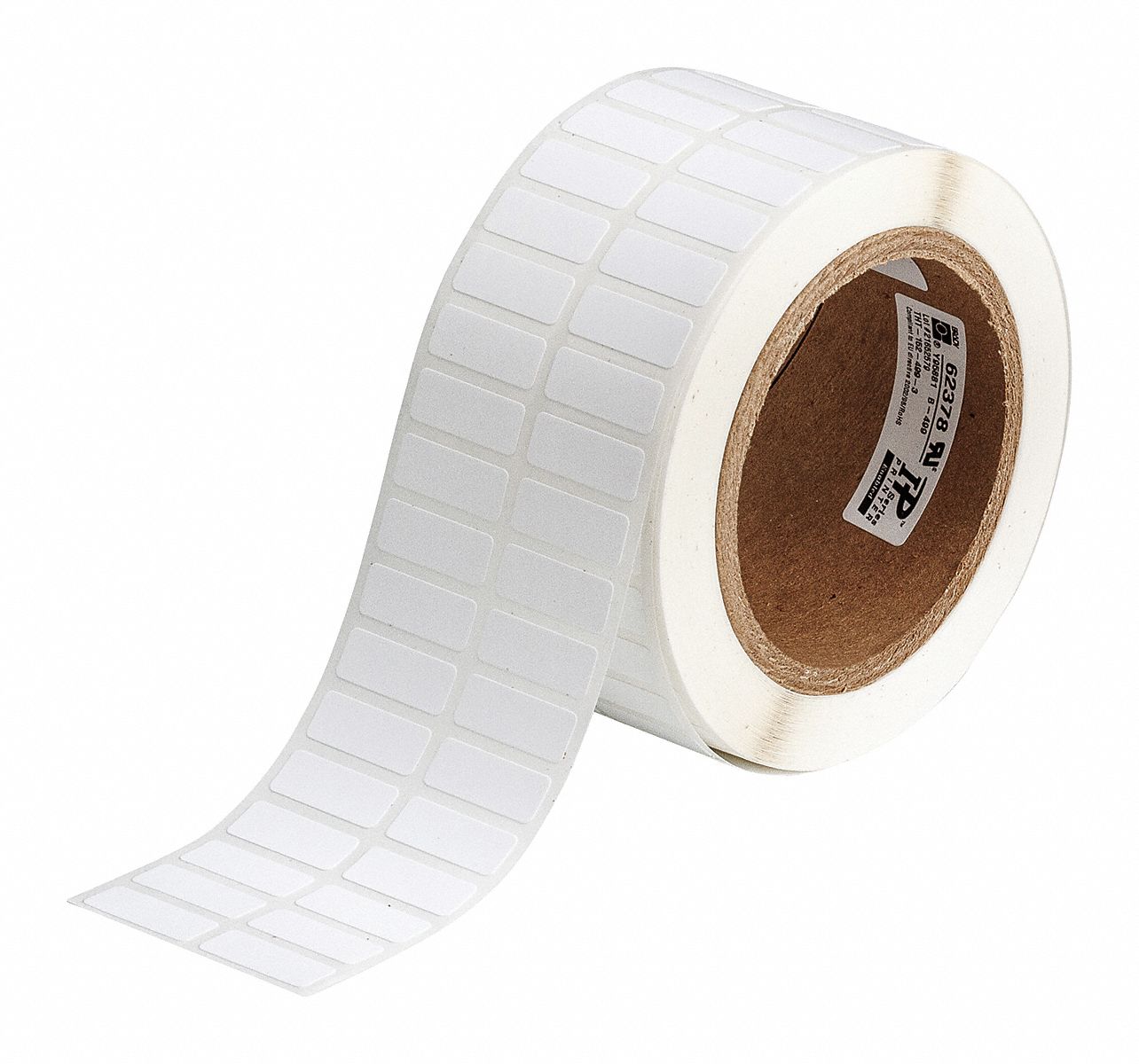 Wraparound Label: 3/8 in x 1 in, Nylon, Black on White, For 24 AWG to 20 AWG Wire Gauge