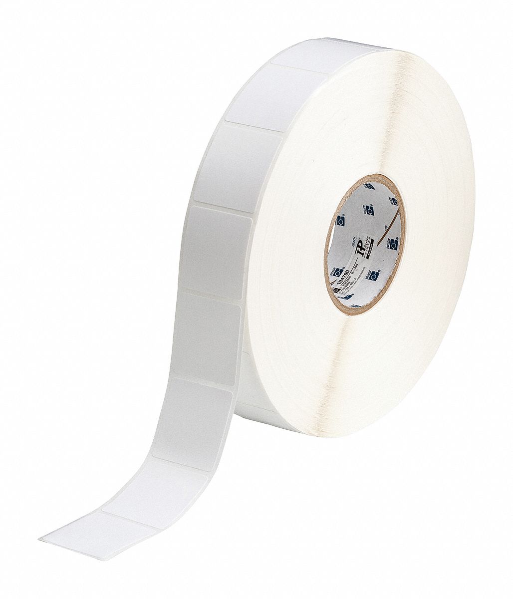 Wraparound Label: 1 3/4 in x 1 7/8 in, Nylon, Black on White, For 20 AWG to 16 AWG Wire Gauge