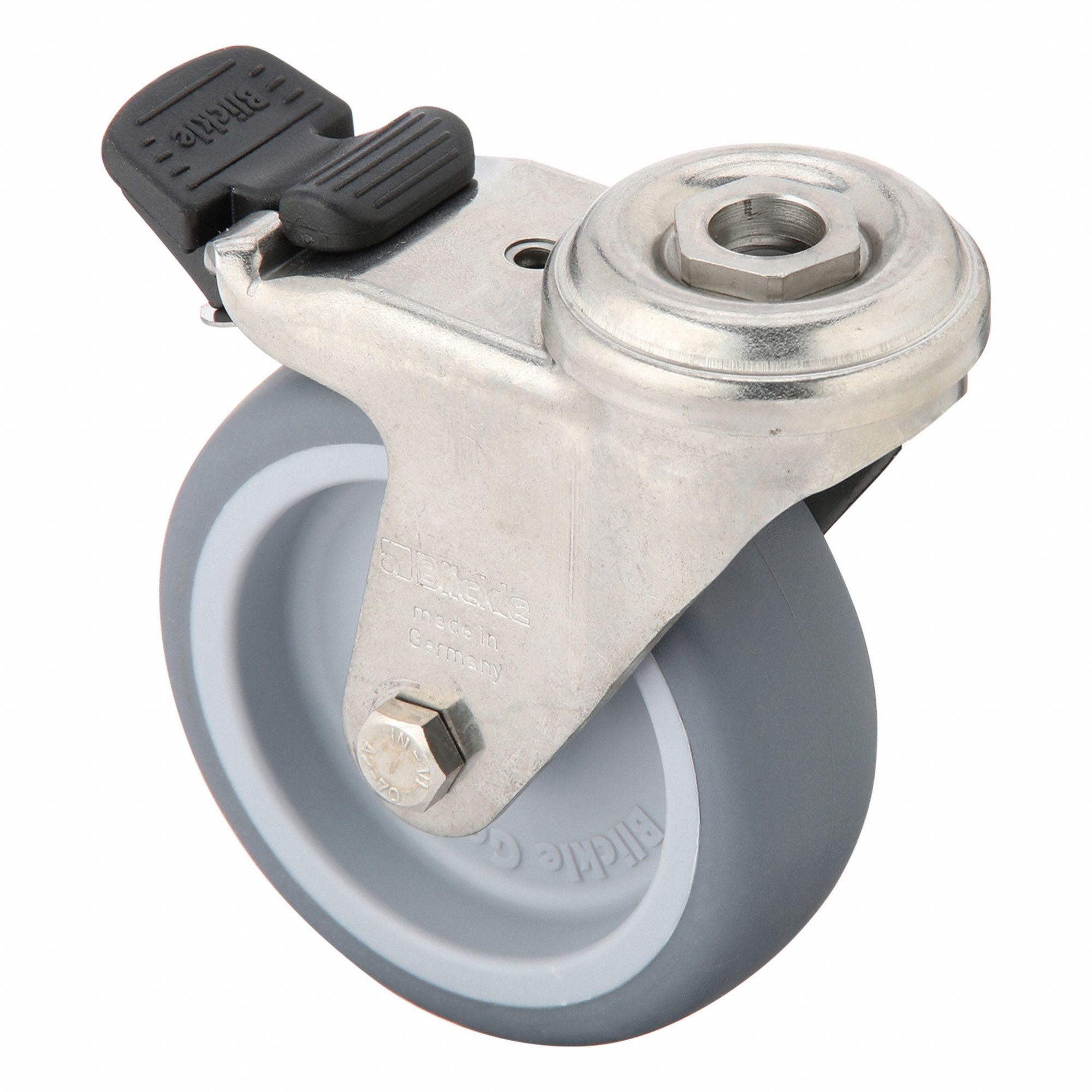Corrosion-Resistant Bolt-Hole Caster: 3 in Wheel Dia., 165 lb, 3 7/8 in Mounting Ht