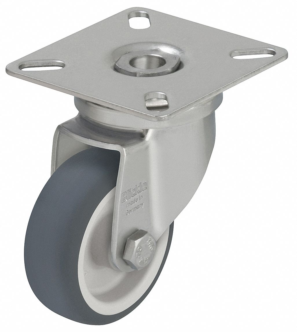 Plate Caster Swivel Rubber 3 15/16 H