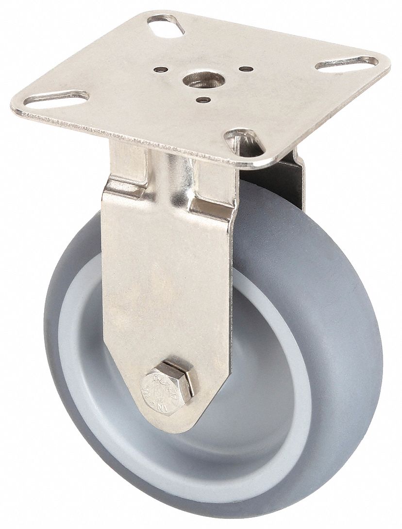 CORROSION-RESISTANT STANDARD PLATE CASTER, 3 IN WHEEL DIAMETER, 165 LB, RIGID CASTER