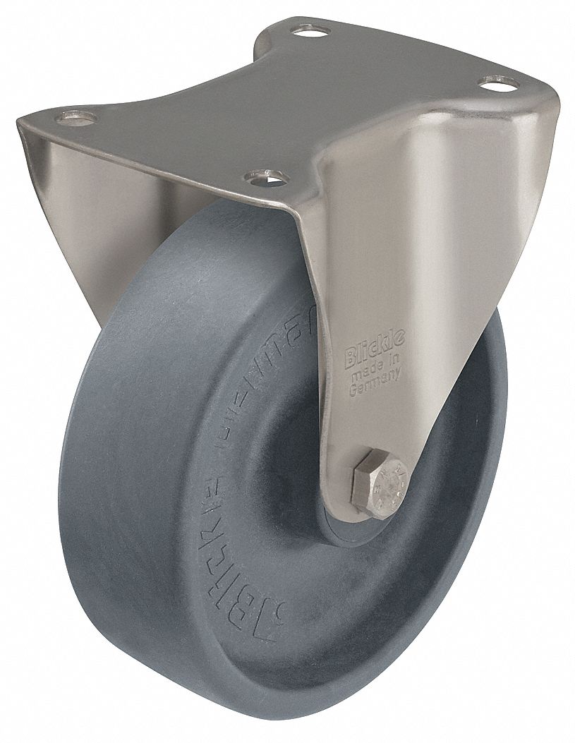 Plate Caster, Rigid, 4 15/16"H