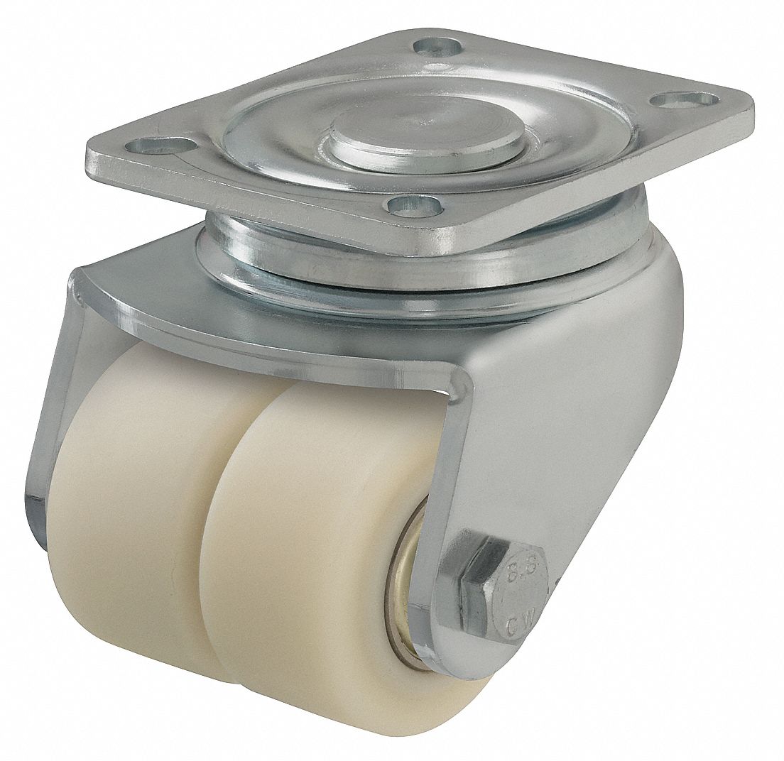 GRAINGER APPROVED LowProfile EasyTurn Standard Plate Caster, Swivel
