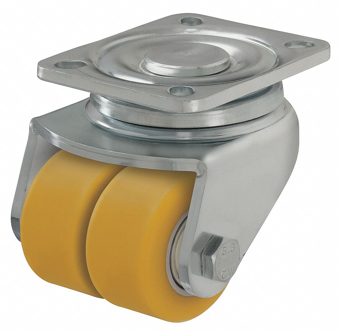 LOW-PROFILE EASY-TURN STANDARD PLATE CASTER, 3⅛ IN WHEEL DIAMETER, 1235 LB, FIRM