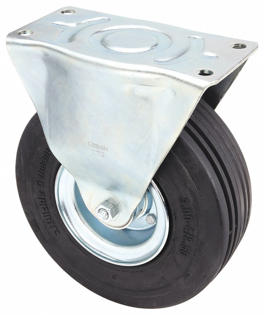 PLATE CASTER W/ FLAT-FREE,RIGID,990 LB.