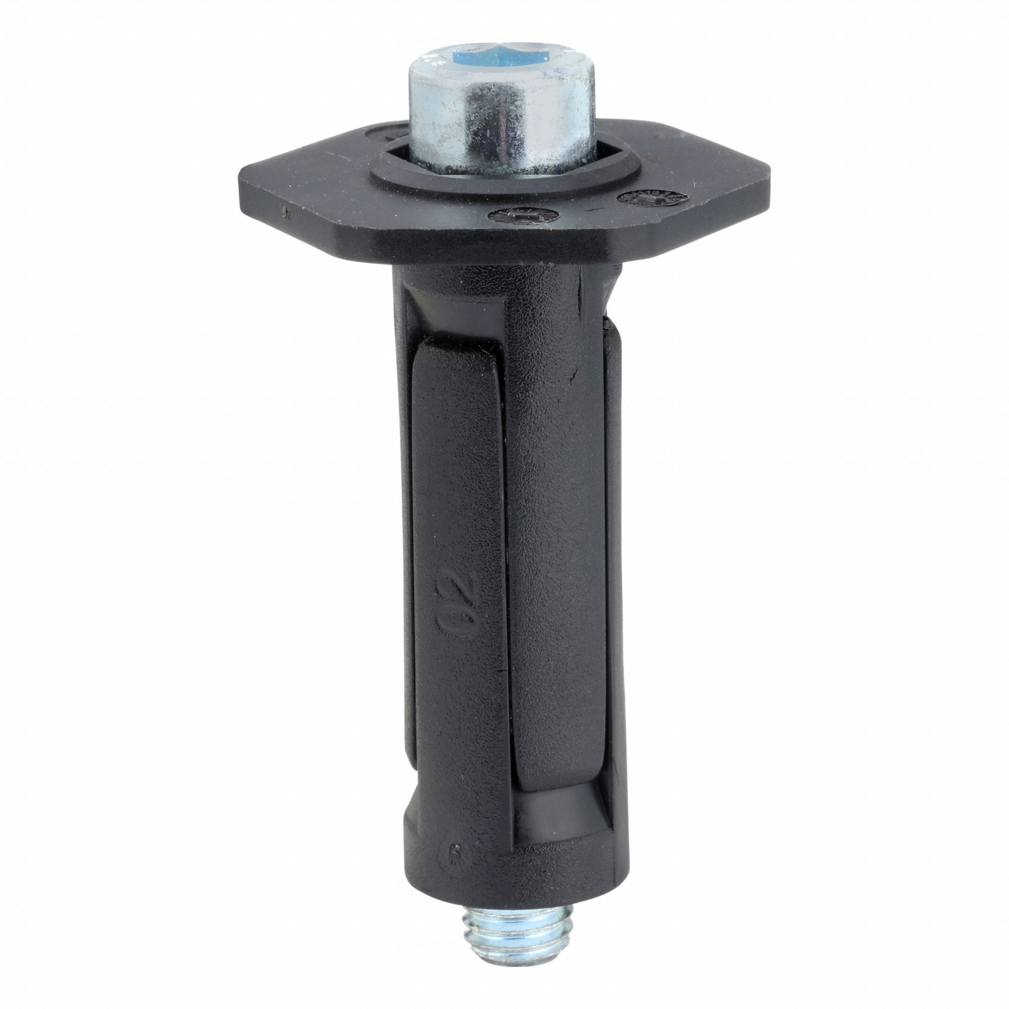 Bolt-Hole Caster Expanding Mounting Stem: 2 1/2 in Stem Lg, Carbon Steel, Round