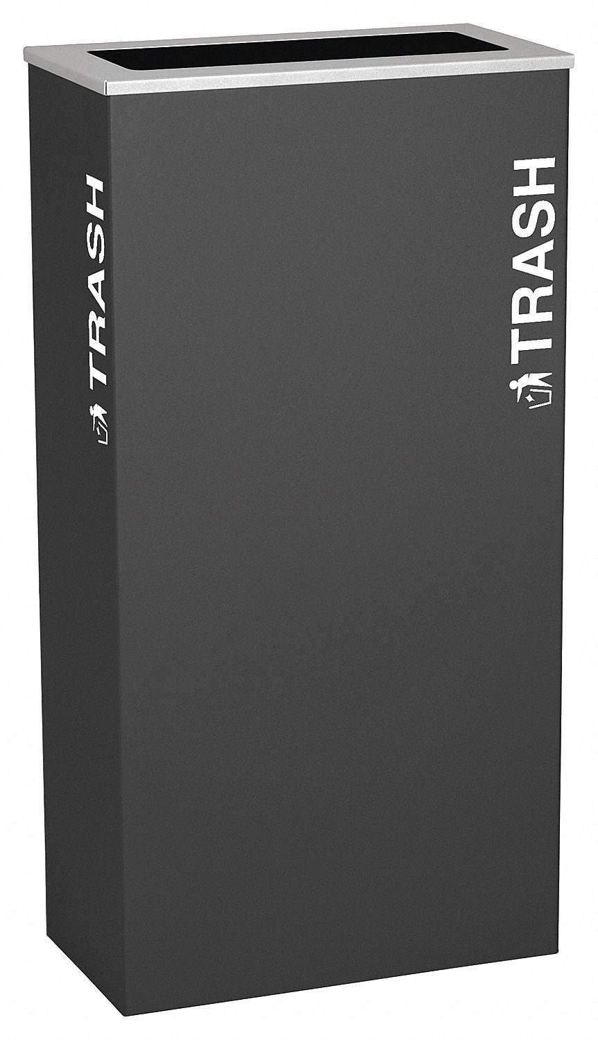 TRASH CAN,RECTANGULAR,17 GAL.,BLACK