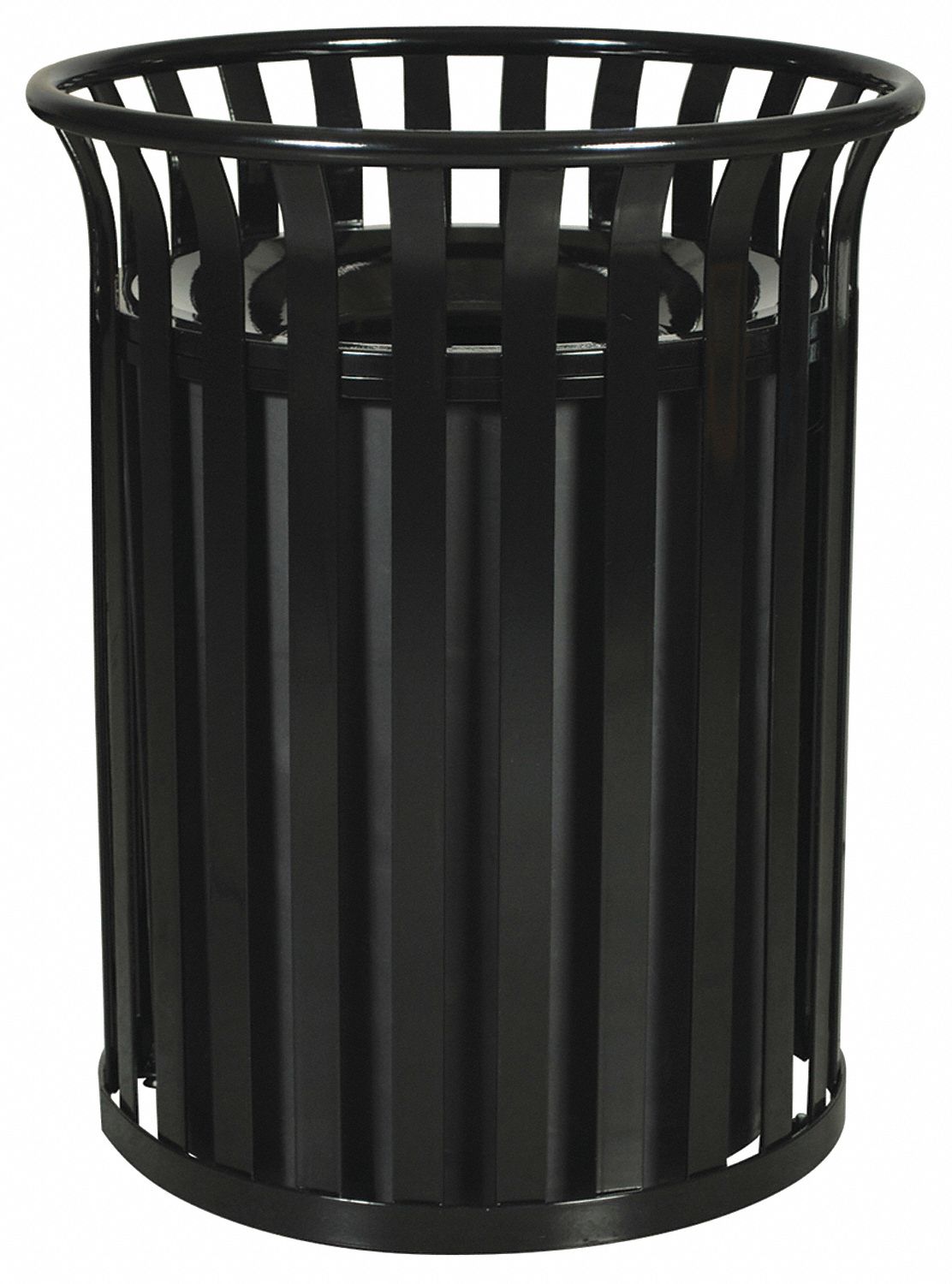 Tough Guy 35 Gal Round Trash Can Metal Black 22n327 22n327