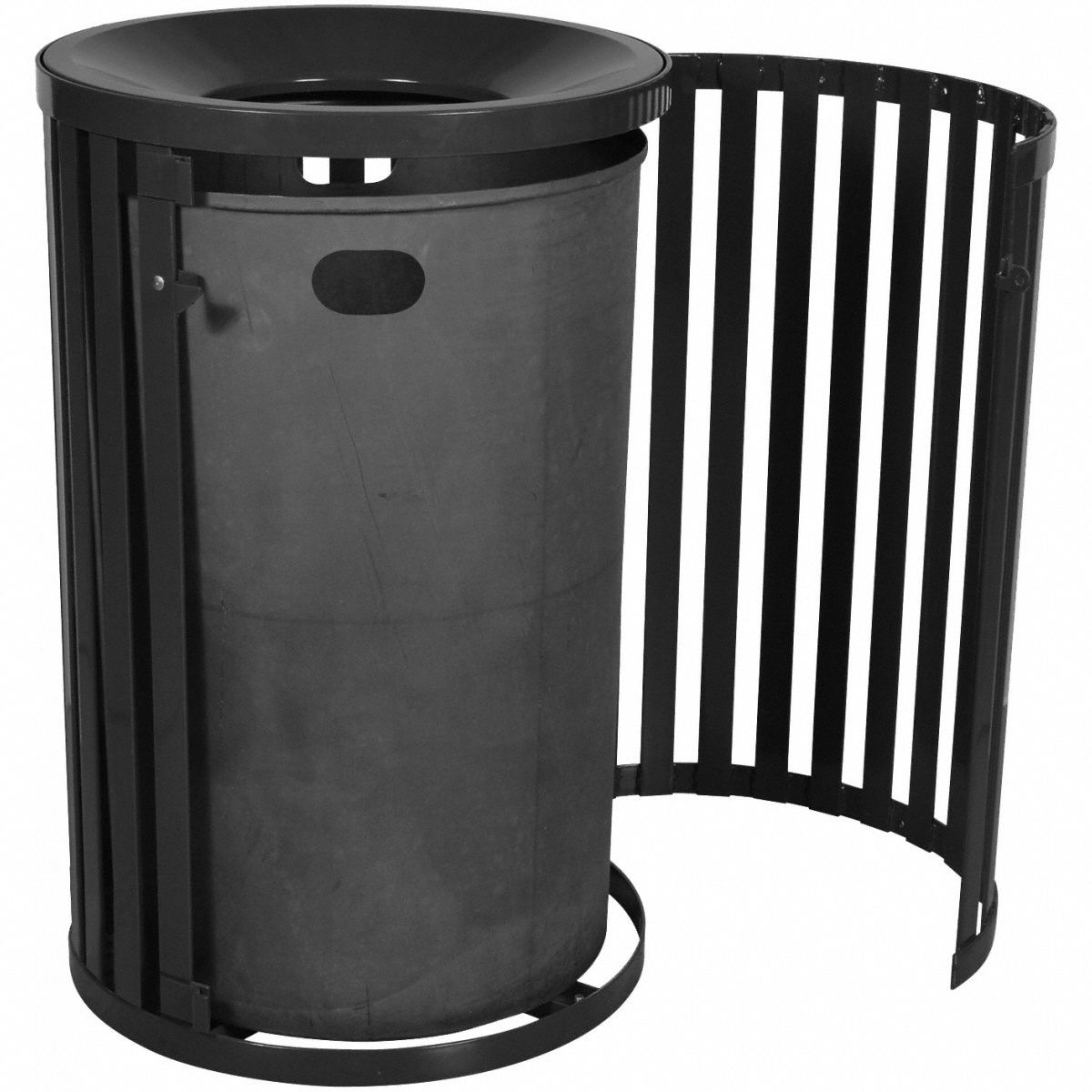 Tough Guy 45 Gal Round Trash Can Metal Black 22n33322n333 Grainger