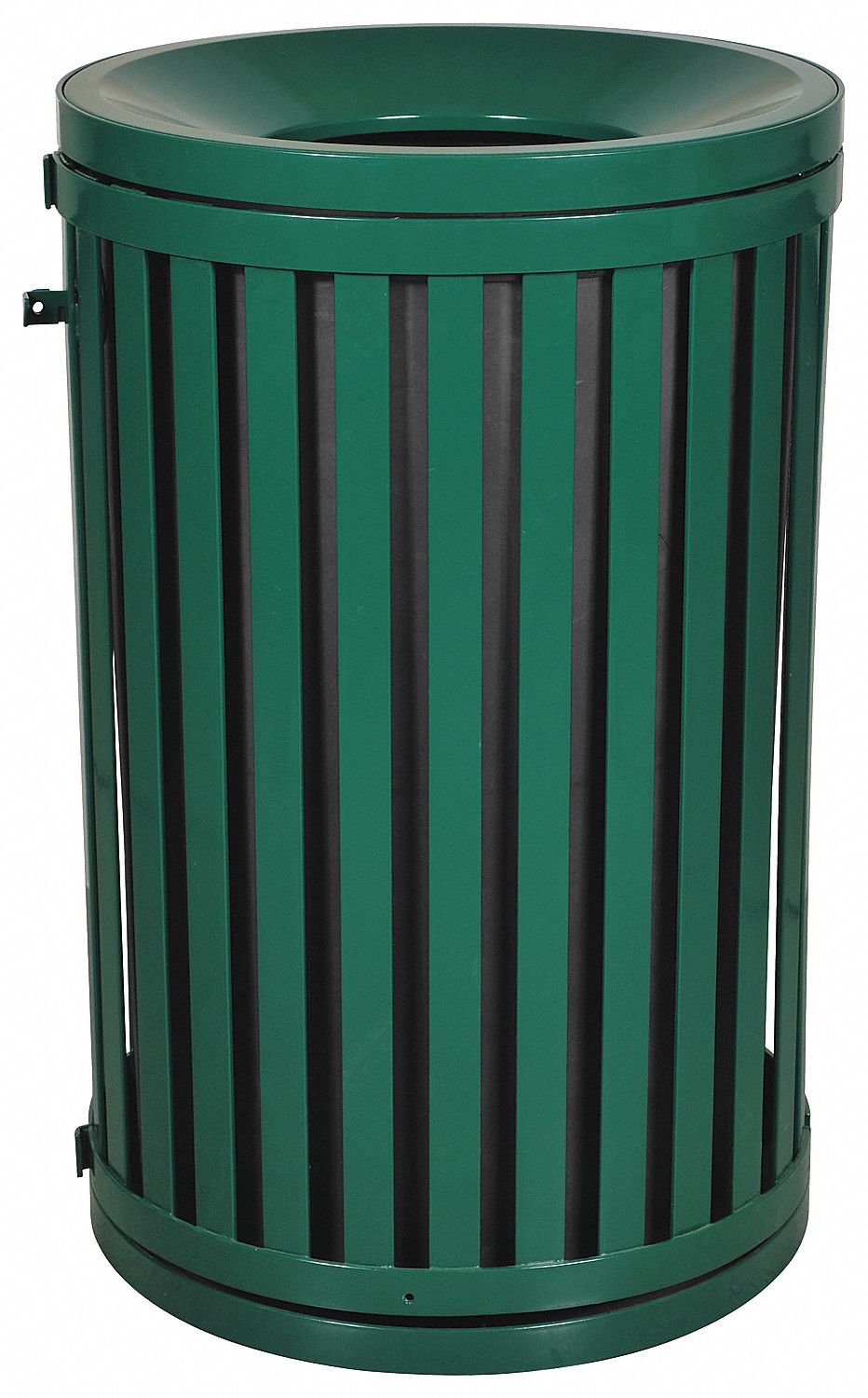 Tough Guy 45 Gal., Round, Trash Can, Metal, Green - 22n335