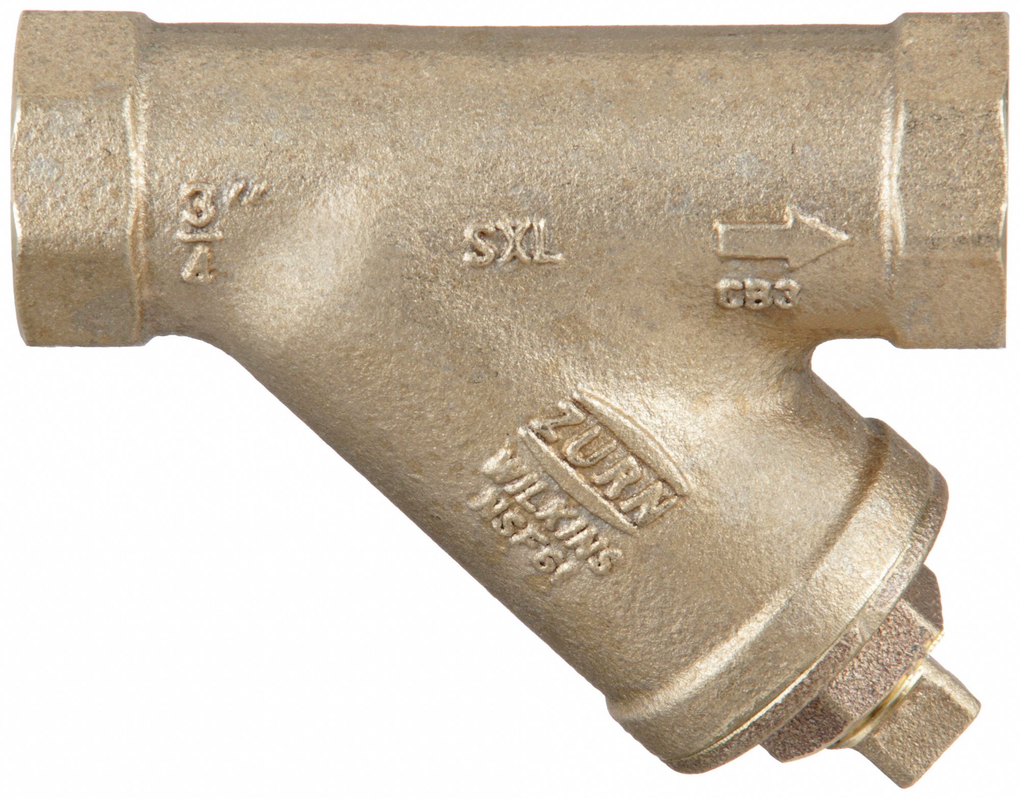 The Plumber's Choice 1 in. Brass Press Y-Strainer Valve 322S327-NL