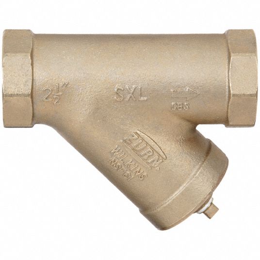 ZURN WILKINS Y Strainer: Bronze, 2 1/2 in, NPT, Mesh, 20 mesh, 300 psi, 7  1/2 in Ht