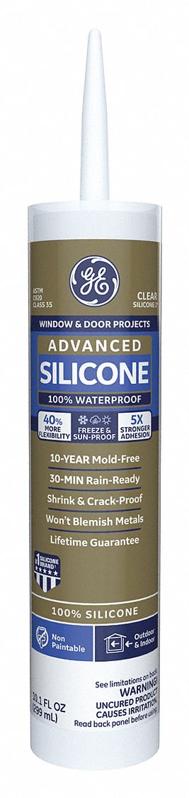 Ge Clear Sealant Silicone 10 1 Oz Cartridge 4uh03 Ge5000 Grainger