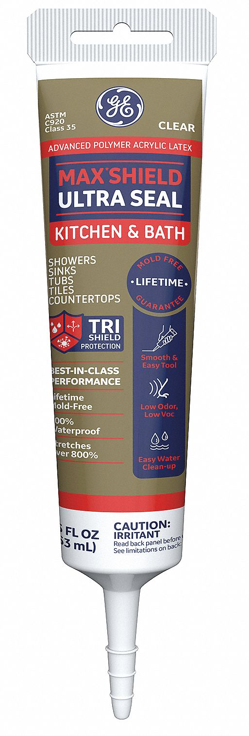 GE Clear Caulk, Acrylic, 5.5 oz Tube 22N779MAKB405CR Grainger
