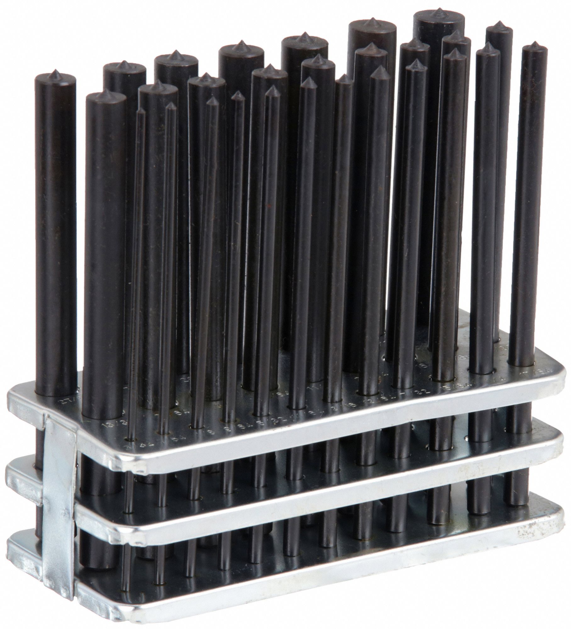 TRANSFER PUNCH SET, STEEL, PLAIN GRIP, 28 PIECE SET