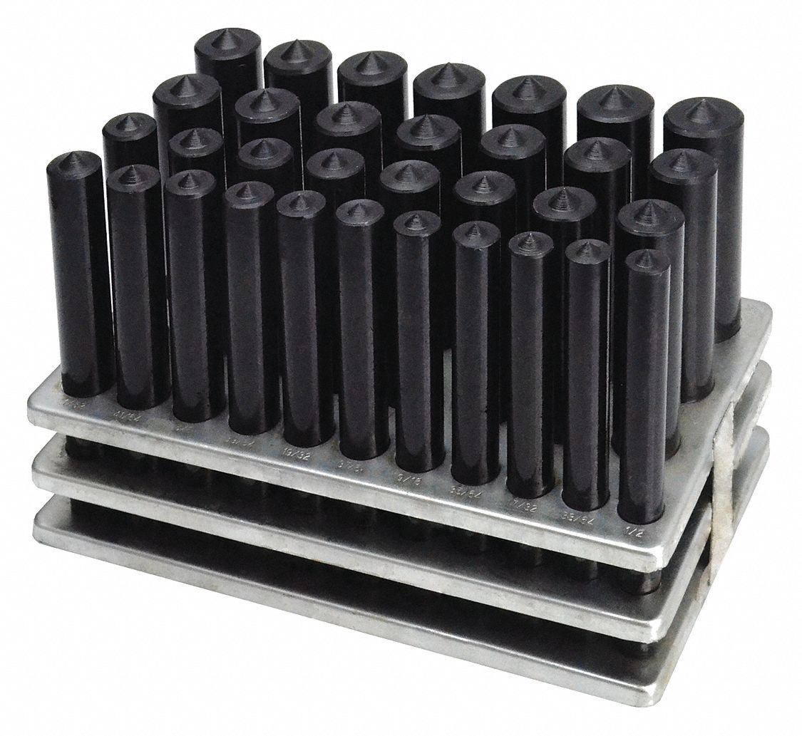 28-Piece Transfer Punch Set With Free Stand – Hardened Steel, Heavy Duty Dead Center Hole Tool