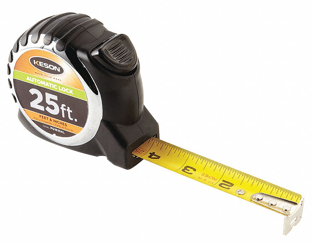 Tape Measure,1 In x 25 ft,Chrome/Black PG1825AL 52837027606 | eBay