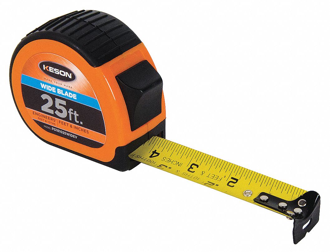 Tape Measure 1-3/16Inx25 ft Orange/Black