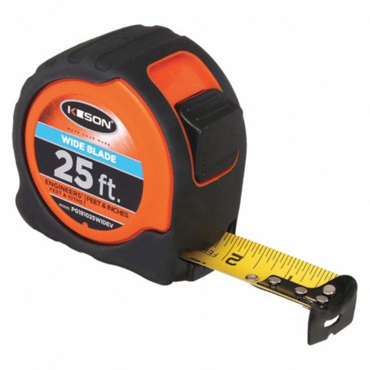 Keson 25' Ultra Bright Blade Tape Measure (Inches/Ft/10ths/100ths