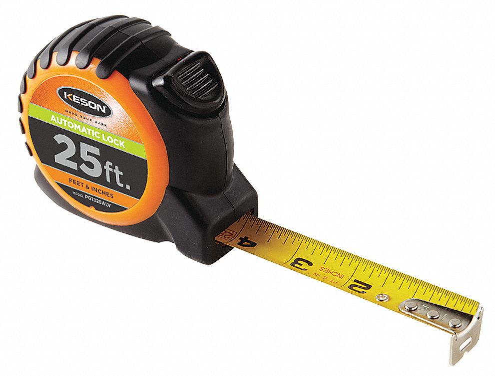 Tape Measure 1 In x 25 ft Orange/Black